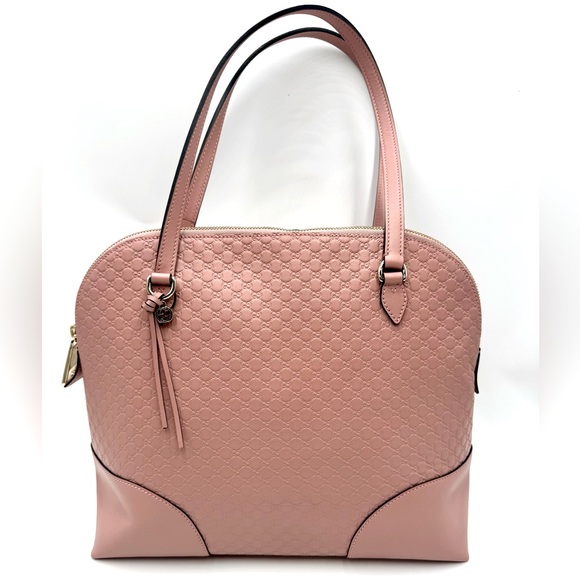 Auth Gucci Soft Pink Micro Guccisima Leather Bree Dome Shoulder Bag Ex++ - Picture 1 of 15